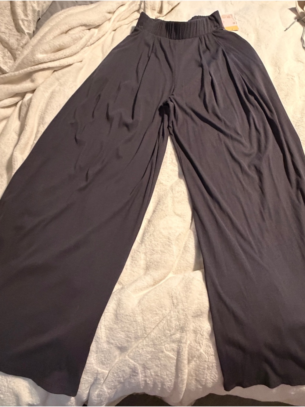 Flowing Wide-Leg Palazzo Pants in Charcoal